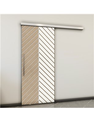Holzschiebetür Slim-Line - Eiche und Weiss  Model 1024