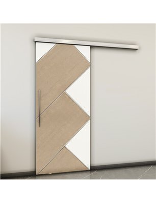 Holzschiebetür Slim-Line - Eiche und Weiss  Model 1026