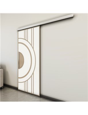 Holzschiebetür Slim-Line - Eiche und Weiss  Model 1035