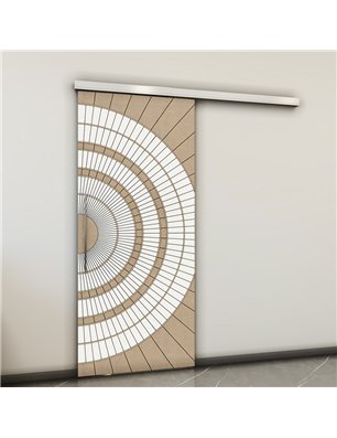 Holzschiebetür Slim-Line - Eiche und Weiss  Model 1036