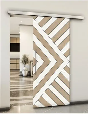 Holzschiebetür Slim-Line - Eiche und Weiss Model 1037