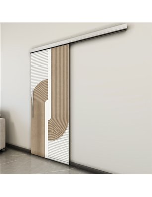 Holzschiebetür Slim-Line - Eiche und Weiss  Model 1040