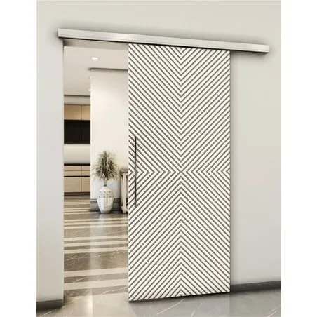 Holzschiebetür Slim-Line - Eiche und Weiss Model 1047