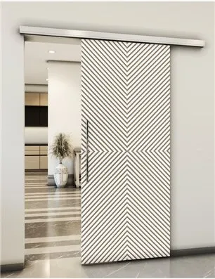 Holzschiebetür Slim-Line - Eiche und Weiss Model 1047