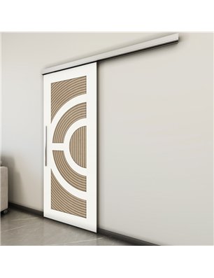Holzschiebetür Slim-Line - Eiche und Weiss  Model 1051