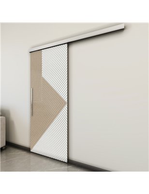 Holzschiebetür Slim-Line - Eiche und Weiss  Model 1058