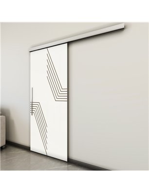 Holzschiebetür Slim-Line - Eiche und Weiss  Model 1060