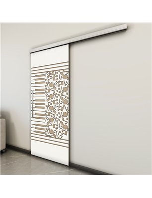 Holzschiebetür Slim-Line - Eiche und Weiss  Model 1061