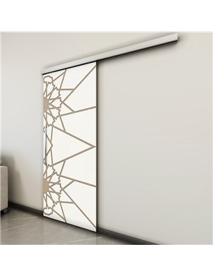 Holzschiebetür Slim-Line - Eiche und Weiss  Model 1069