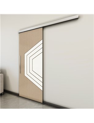 Holzschiebetür Slim-Line - Eiche und Weiss  Model 1072