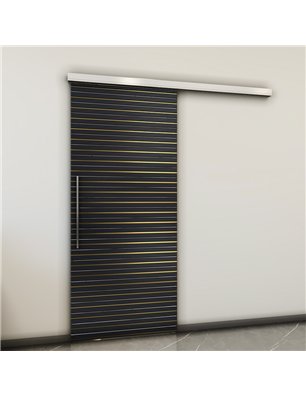 Holzschiebetür Slim-Line - Hell - Dunkel-Mix  Model 1014