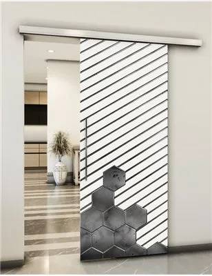 Holzschiebetür Slim-Line - Hell - Dunkel-Mix Model 1016