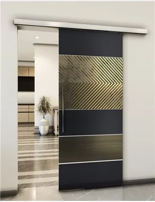 Holzschiebetür Slim-Line - Hell - Dunkel-Mix Model 1020