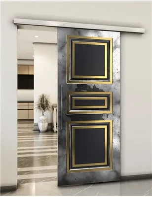 Holzschiebetür Slim-Line - Hell - Dunkel-Mix Model 1021