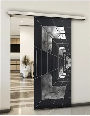 Holzschiebetür Slim-Line - Hell - Dunkel-Mix Model 1034