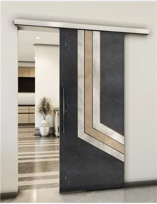 Holzschiebetür Slim-Line - Hell - Dunkel-Mix Model 1073