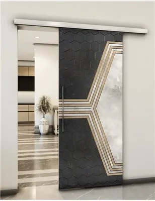 Holzschiebetür Slim-Line - Hell - Dunkel-Mix Model 1080