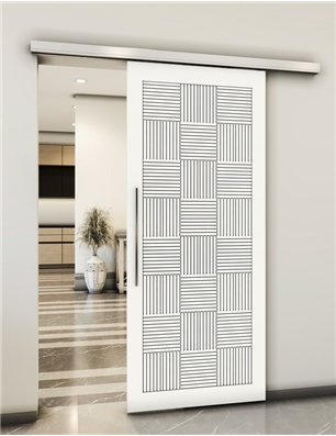Holzschiebetür Slim-Line - Weiss  Model 1015