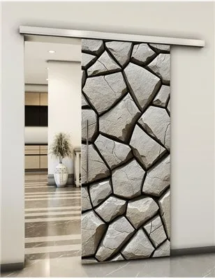 Holzschiebetür Slim-Line - Beton und Stein Model 1014