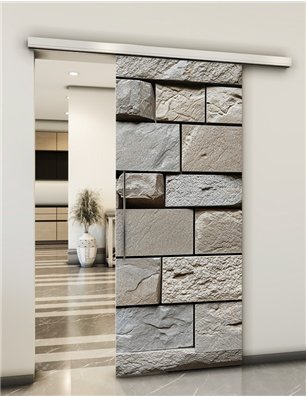 Holzschiebetür Slim-Line - Beton und Stein  Model 1020