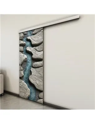 Holzschiebetür Slim-Line - Beton und Stein Model 1023