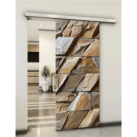 Holzschiebetür Slim-Line - Beton und Stein Model 1024