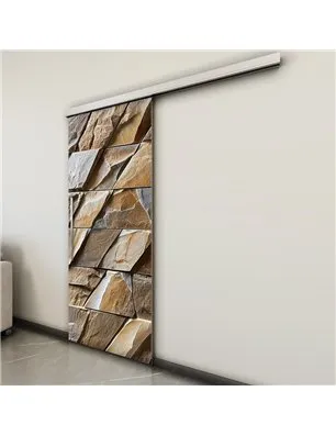 Holzschiebetür Slim-Line - Beton und Stein Model 1024