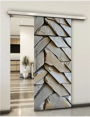 Holzschiebetür Slim-Line - Beton und Stein Model 1028