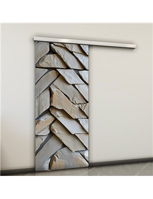 Holzschiebetür Slim-Line - Beton und Stein  Model 1028