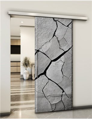 Holzschiebetür Slim-Line - Beton und Stein  Model 1030