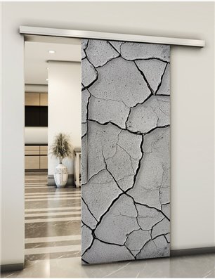Holzschiebetür Slim-Line - Beton und Stein  Model 1032