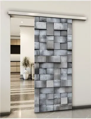 Holzschiebetür Slim-Line - Beton und Stein Model 1036