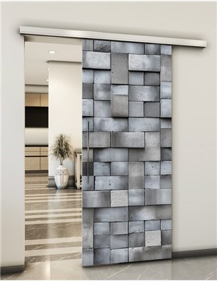 Holzschiebetür Slim-Line - Beton und Stein  Model 1036