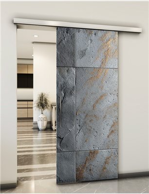 Holzschiebetür Slim-Line - Beton und Stein  Model 1040