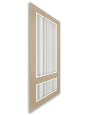 Holzschiebetür Nur Türblatt - Eiche und Weiss Model 1006