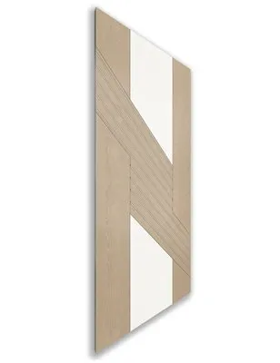 Holzschiebetür Nur Türblatt - Eiche und Weiss Model 1019