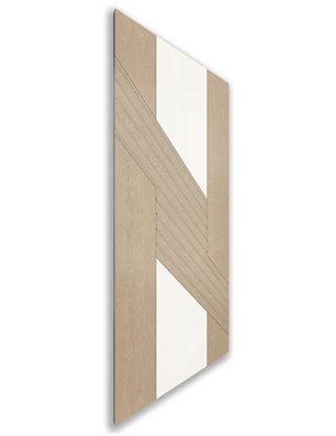 Holzschiebetür Nur Türblatt - Eiche und Weiss  Model 1019