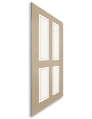 Holzschiebetür Nur Türblatt - Eiche und Weiss Model 1022