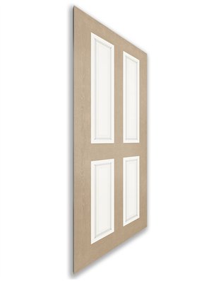 Holzschiebetür Nur Türblatt - Eiche und Weiss  Model 1022