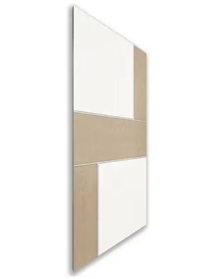 Holzschiebetür Nur Türblatt - Eiche und Weiss Model 1027