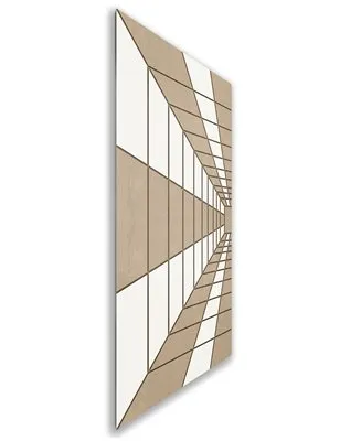 Holzschiebetür Nur Türblatt - Eiche und Weiss Model 1034