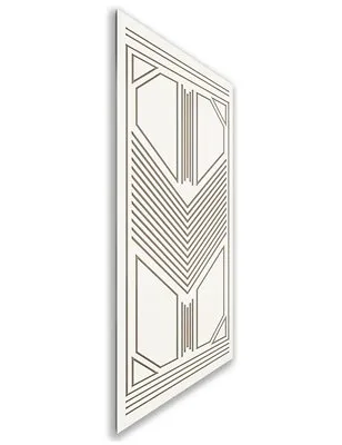 Holzschiebetür Nur Türblatt - Eiche und Weiss Model 1048