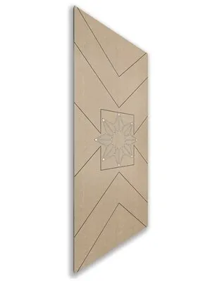 Holzschiebetür Nur Türblatt - Eiche und Weiss Model 1082