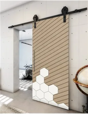 Holzschiebetür Barn-Line - Eiche und Weiss Model 2016