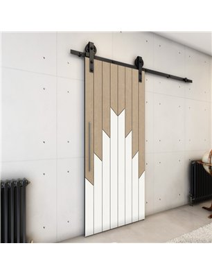 Holzschiebetür Barn-Line - Eiche und Weiss  Model 2039