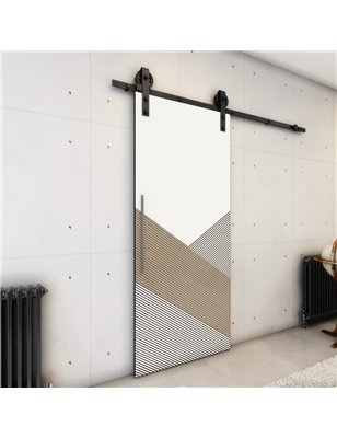 Holzschiebetür Barn-Line - Eiche und Weiss  Model 2044
