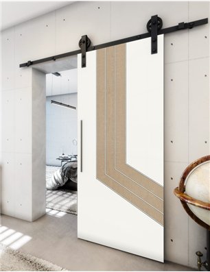 Holzschiebetür Barn-Line - Eiche und Weiss  Model 2073