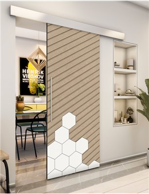 Holzschiebetür Eco-Line - Eiche und Weiss  Model 2016