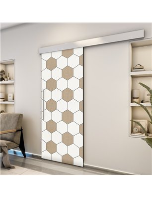 Holzschiebetür Eco-Line - Eiche und Weiss  Model 2018