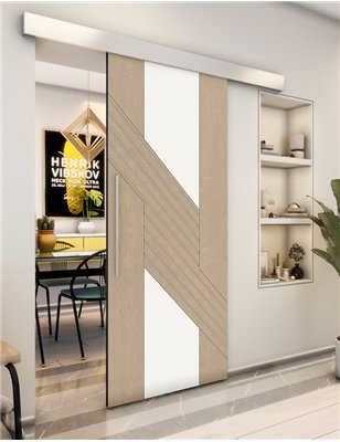 Holzschiebetür Eco-Line - Eiche und Weiss  Model 2019